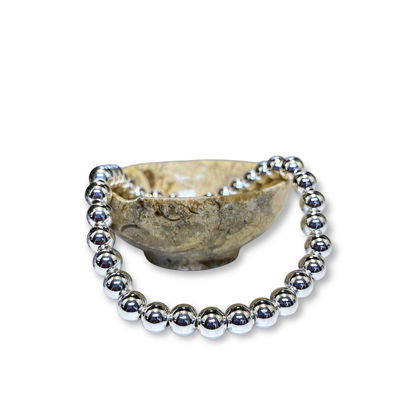 Chunky Silver Beaded Bracelet