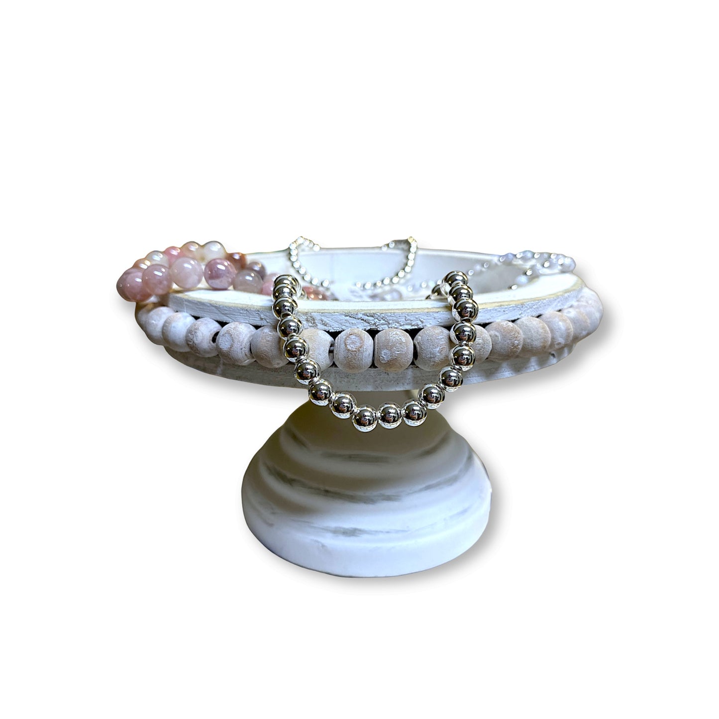 Chunky Silver Beaded Bracelet